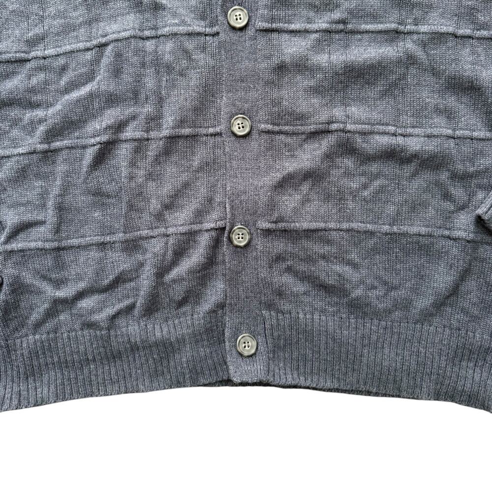 Vintage Oscar de la Renta Mens Button Up V Neck Cardigan Sweater Blue XXL - Picture 3 of 5